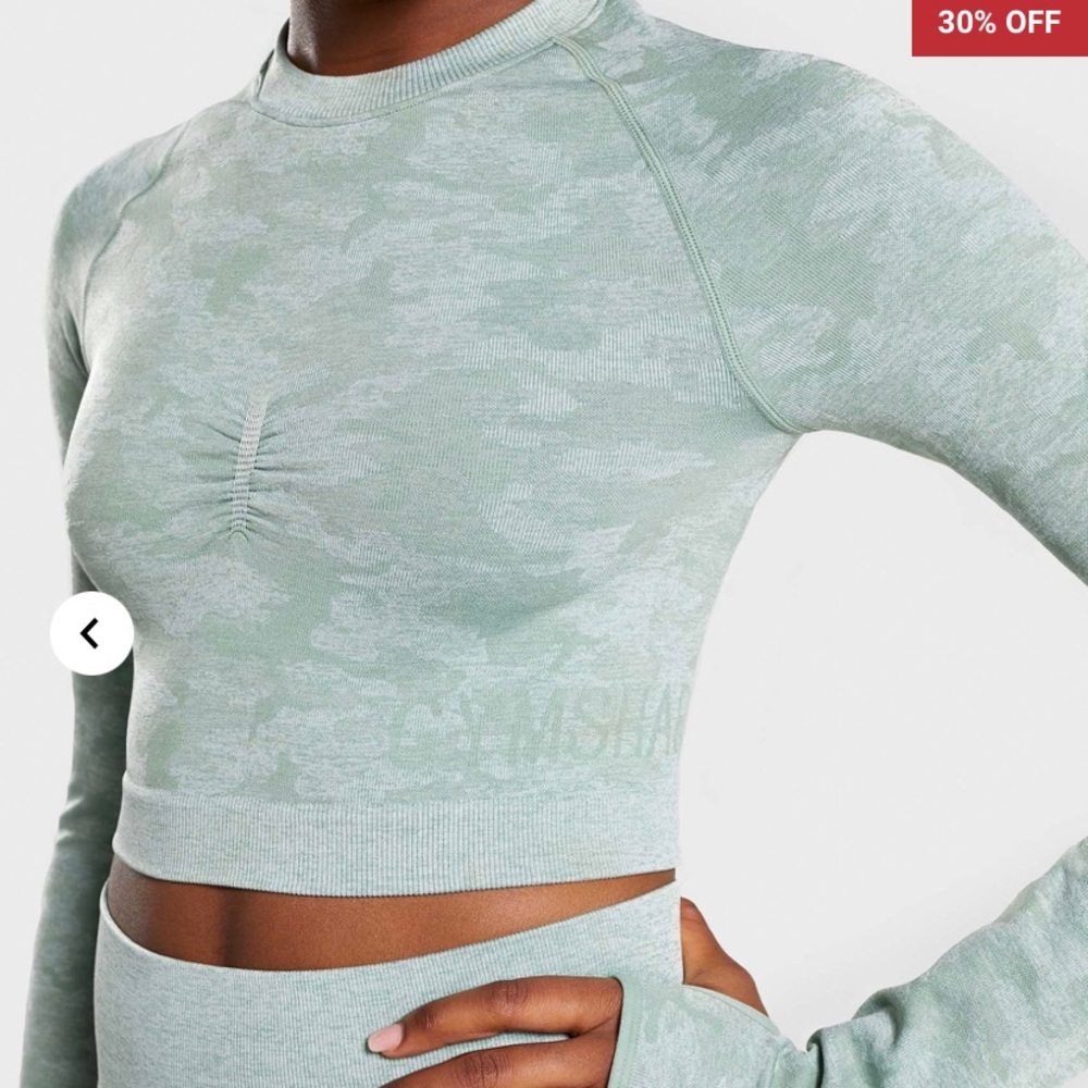 Gymshark Adapt Camo Seamless Long Sleeve Crop Top